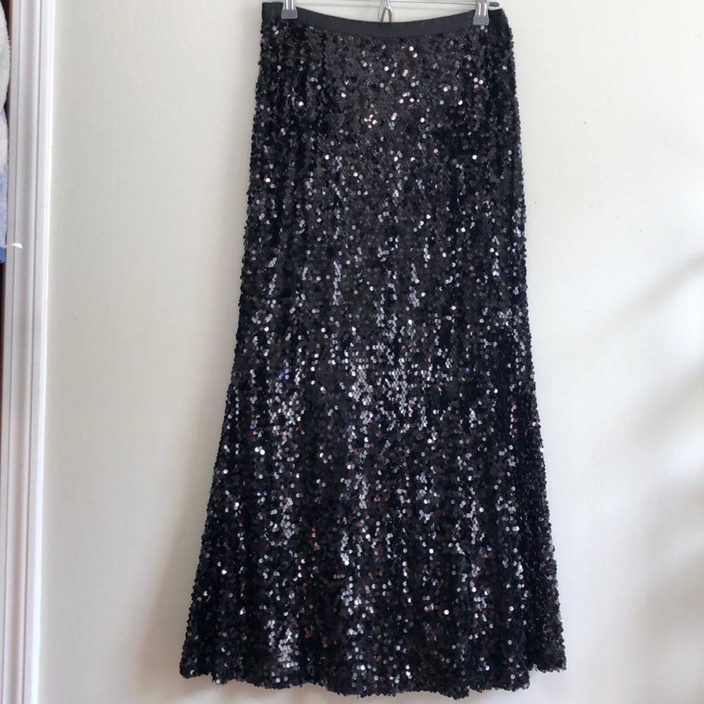 Sequined Long Black Skirt